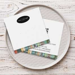 Zakelijk logo QR-code stud oorbellen displaykaart Vierkante Visitekaartjes