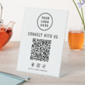 Zakelijk Logo QR Code Tafelmodel Reclamebord Met Voetstuk (Insitu)