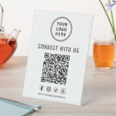 Zakelijk Logo QR Code Tafelmodel Reclamebord Met Voetstuk (Insitu)