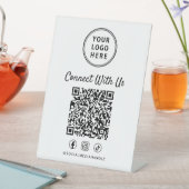 Zakelijk Logo QR Code Tafelmodel Reclamebord Met Voetstuk (Insitu)