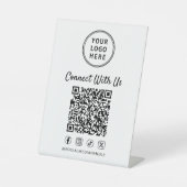 Zakelijk Logo QR Code Tafelmodel Reclamebord Met Voetstuk (Voorkant)