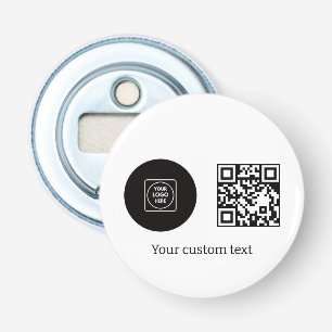Zakelijk Logo QR Code Tekst Promotioneel Ontwerp Button Flesopener