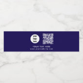 Zakelijk Logo QR-code Tekst Website Blauw Klant Waterfles Etiket (Enkel label)