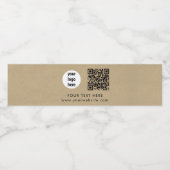 Zakelijk Logo QR-code Tekst Website Kraft Klant Waterfles Etiket (Enkel label)