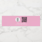 Zakelijk Logo QR Code Tekst Website Roze Klant Waterfles Etiket (Enkel label)