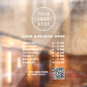 Zakelijk Logo QR Code Uren Wit Raamsticker (Vel 2)