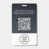 Zakelijk logo QR-code werknemers foto ID Badge (Achterkant)