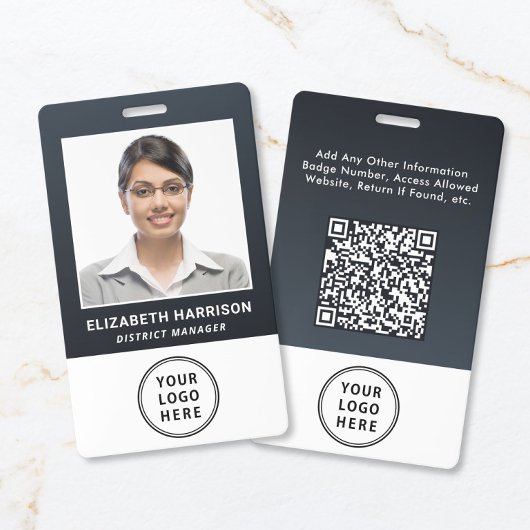Zakelijk logo QR-code werknemers foto ID Badge