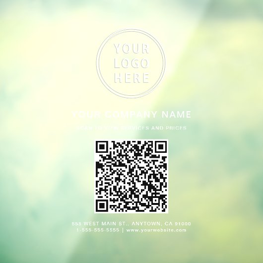 Zakelijk Logo QR Code Wit Raamsticker (Vel 3)