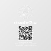 Zakelijk Logo QR Code Wit Verbind Met Ons Raamsticker (Vel)