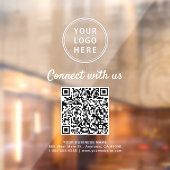 Zakelijk Logo QR Code Wit Verbind Met Ons Raamsticker (Vel 2)