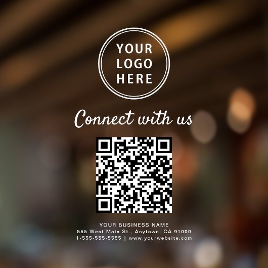 Zakelijk Logo QR Code Wit Verbind Met Ons Raamsticker
