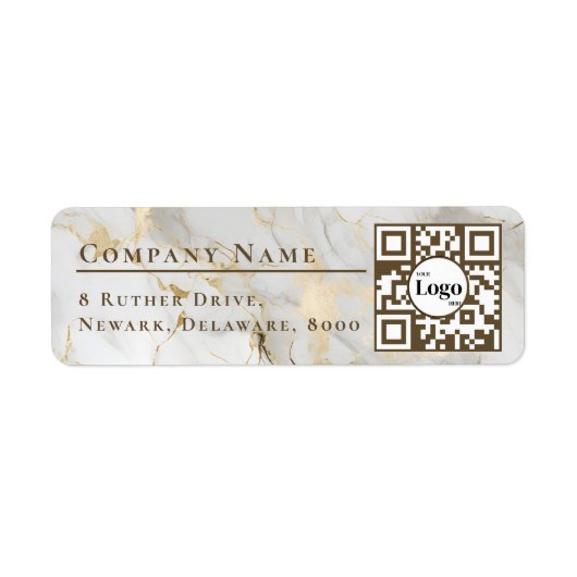 Zakelijk Logo Qr Code Witte Agaat Retouradres Etiket (Voorkant)