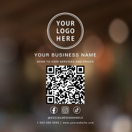 Zakelijk Logo QR Code Witte Lettering Raamsticker