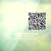 Zakelijk Logo QR Code Witte Letters Horizontaal Raamsticker (Vel 3)