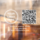 Zakelijk Logo QR Code Witte Letters Horizontaal Raamsticker (Vel 2)