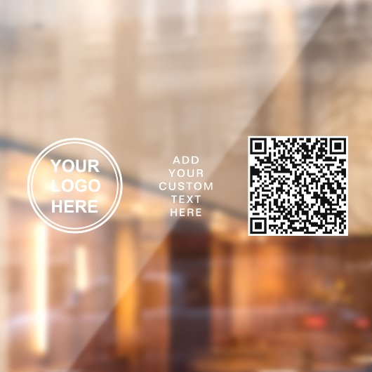 Zakelijk Logo QR Code Witte Letters Horizontaal Raamsticker (Vel 2)