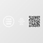 Zakelijk Logo QR Code Witte Letters Horizontaal Raamsticker (Vel)