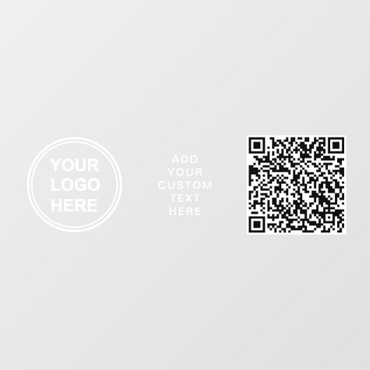 Zakelijk Logo QR Code Witte Letters Horizontaal Raamsticker (Vel)