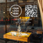 Zakelijk Logo QR Code Witte Letters Horizontaal Raamsticker