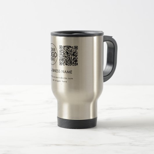 Zakelijk Logo QR Code Zakelijke Evenementen Aangep Reisbeker (Voorkant rechts)