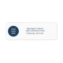 Zakelijk Logo Retouradreslabels Navy