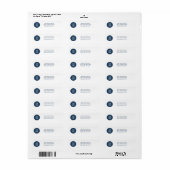 Zakelijk Logo Retouradreslabels Navy Etiket (Full Sheet)