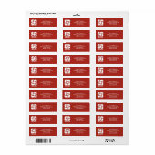 Zakelijk Logo Rode Bedrijfs Retouradres Etiket (Full Sheet)