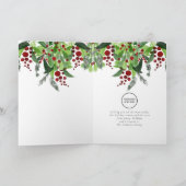 Zakelijk logo Rode Bessen Groene Kerst  Feestdagen Kaart (Binnen)