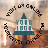 Zakelijk Logo Rond Zwart Uw Tekst Aangepaste Winke Raamsticker (Vel 2)