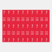 Zakelijk logo rood en wit kerst snoeprietje inpakpapier vel (Voorkant 2)