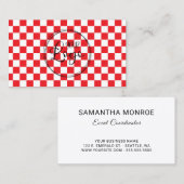 Zakelijk Logo rood en wit schaakbord Visitekaartje (Voorkant / Achterkant)