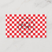 Zakelijk Logo rood en wit schaakbord Visitekaartje (Voorkant)