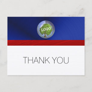 Zakelijk Logo Rood Wit Blauw Dank Je Briefkaart