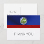 Zakelijk Logo Rood Wit Blauw Dank U Briefkaart (Voorkant / Achterkant)