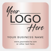 Zakelijk logo Rose goud Vierkante Sticker (Voorkant)