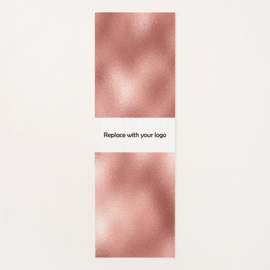 Zakelijk logo roze gouden rechthoek zakelijke stud yogamat (Voorkant)