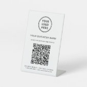 Zakelijk Logo Scan Mij QR Code Reclamebord Met Voetstuk (Voorkant)