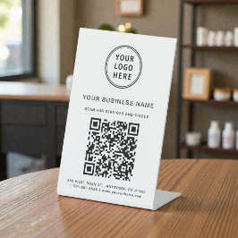 Zakelijk Logo Scan Mij QR Code Reclamebord Met Voetstuk