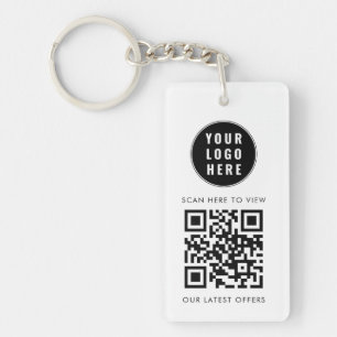 Zakelijk Logo Scan QR Code Eenvoudig Aangepast Sleutelhanger