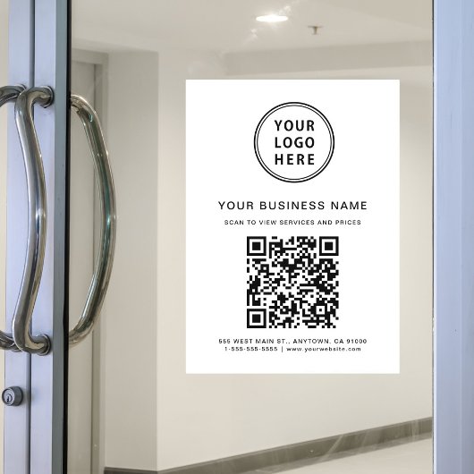 Zakelijk logo scannen om services QR-code wit te b Raamsticker
