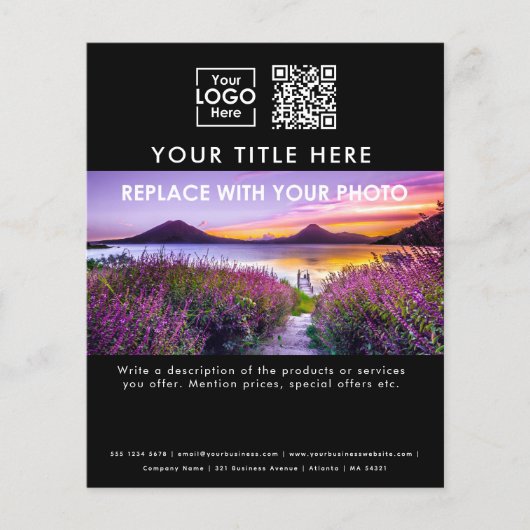 Zakelijk Logo Schoonheidssalon Grote Foto QR-code Flyer (Voorkant)
