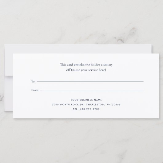 Zakelijk Logo Script Iridescent Cadeaubon (Achterkant)