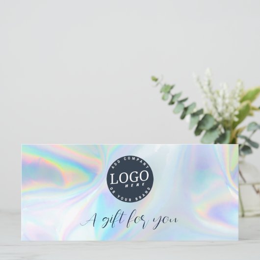 Zakelijk Logo Script Iridescent Cadeaubon (Staand voorkant)