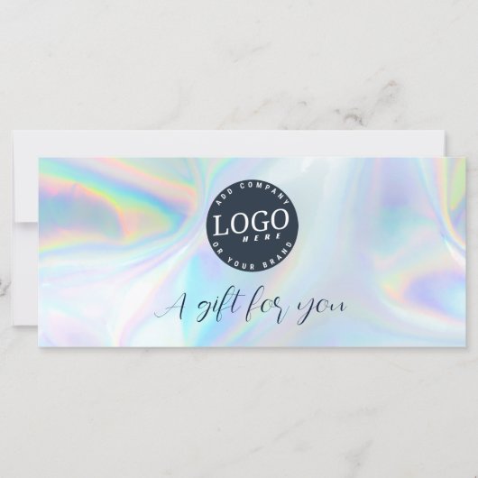 Zakelijk Logo Script Iridescent Cadeaubon (Voorkant)