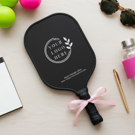 Zakelijk Logo Simple Black Corporate Pickleball Paddle