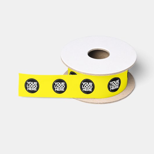 Zakelijk logo sjabloon op maat geel satijnen lint (Spoel)