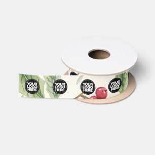 Zakelijk logo sjabloon op maat kerst holly belly v satijnen lint