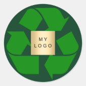 Zakelijk logo smaragdgroen recyclingsymbool ronde sticker (Voorkant)