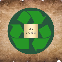 Zakelijk logo smaragdgroen recyclingsymbool ronde sticker